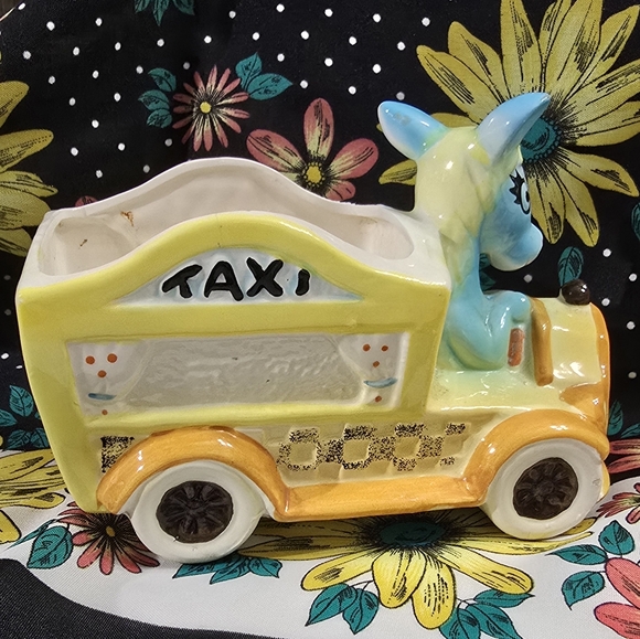 Japan Donkey Taxi Ceramic Vintage Planter Home Decor Accent - Picture 4 of 13